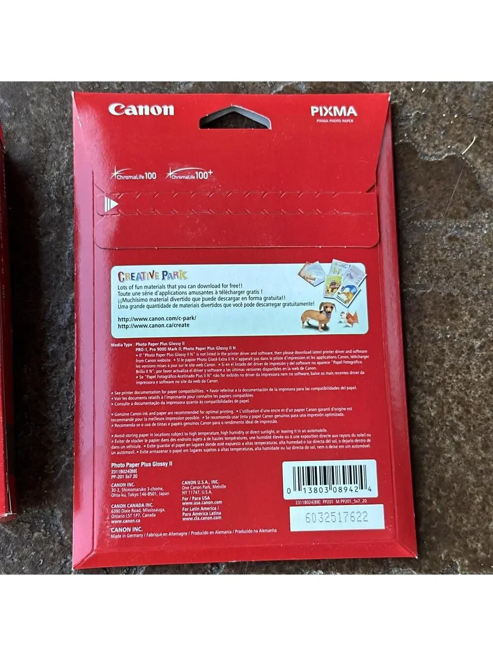 Canon PIXMA Glossy II Photo Paper 4x6 120 Sheets 275gsm PP-201